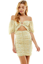 Load image into Gallery viewer, Spring Flowers Ruched Dress