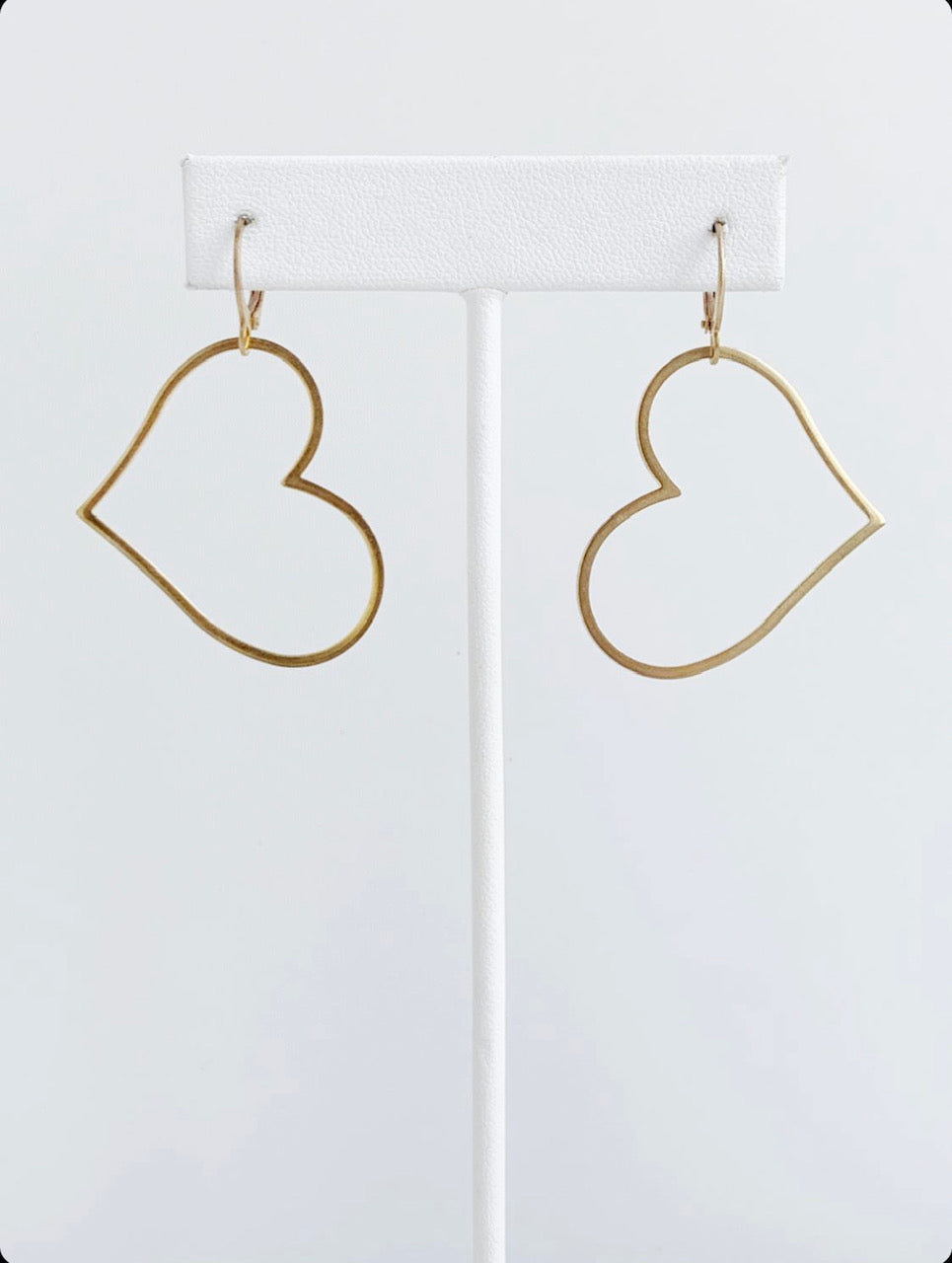 Brass Hearts Earrings
